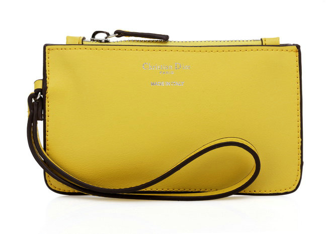 mini Christian Dior diorissimo nappa leather bag 0902 lemon yellow